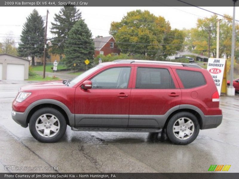Spicy Red / Gray 2009 Kia Borrego EX V6 4x4