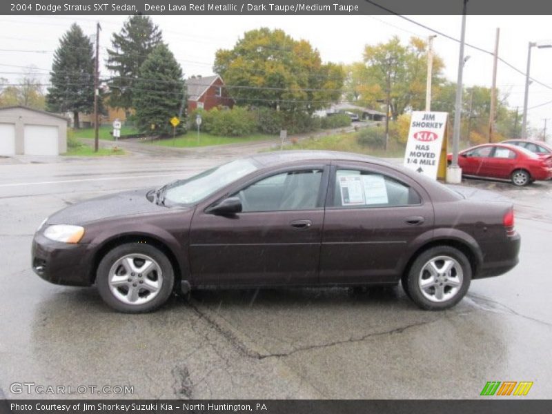 Deep Lava Red Metallic / Dark Taupe/Medium Taupe 2004 Dodge Stratus SXT Sedan