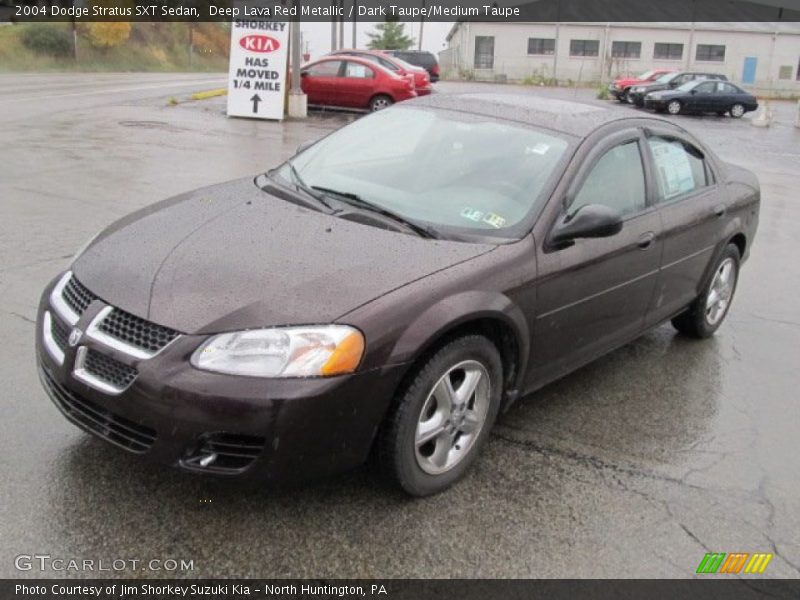 Deep Lava Red Metallic / Dark Taupe/Medium Taupe 2004 Dodge Stratus SXT Sedan