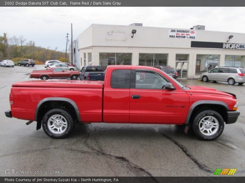 Flame Red / Dark Slate Gray 2002 Dodge Dakota SXT Club Cab