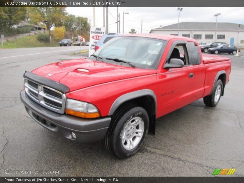 Flame Red / Dark Slate Gray 2002 Dodge Dakota SXT Club Cab