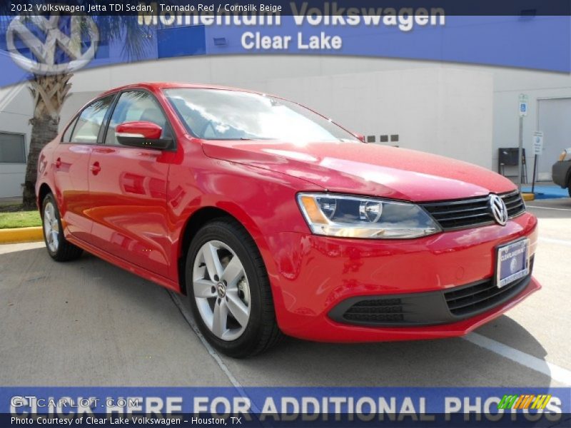 Tornado Red / Cornsilk Beige 2012 Volkswagen Jetta TDI Sedan