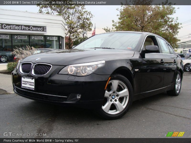 Jet Black / Cream Beige Dakota Leather 2008 BMW 5 Series 535xi Sedan