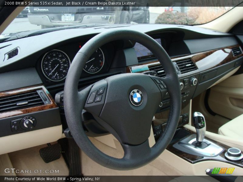 Jet Black / Cream Beige Dakota Leather 2008 BMW 5 Series 535xi Sedan