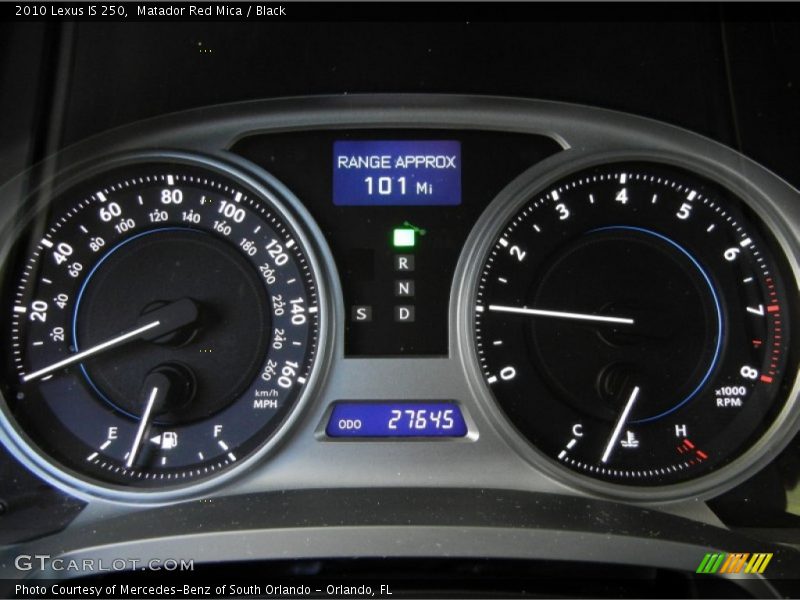 Matador Red Mica / Black 2010 Lexus IS 250