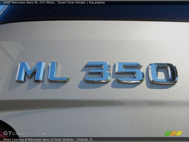 Desert Silver Metallic / Macadamia 2007 Mercedes-Benz ML 350 4Matic