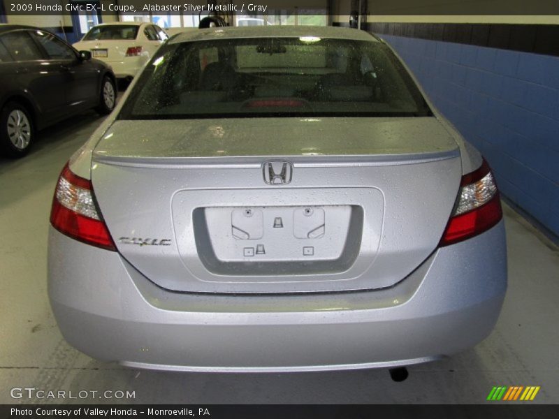 Alabaster Silver Metallic / Gray 2009 Honda Civic EX-L Coupe