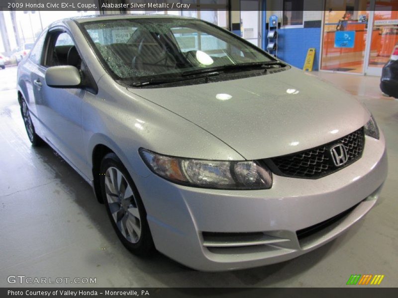 Alabaster Silver Metallic / Gray 2009 Honda Civic EX-L Coupe