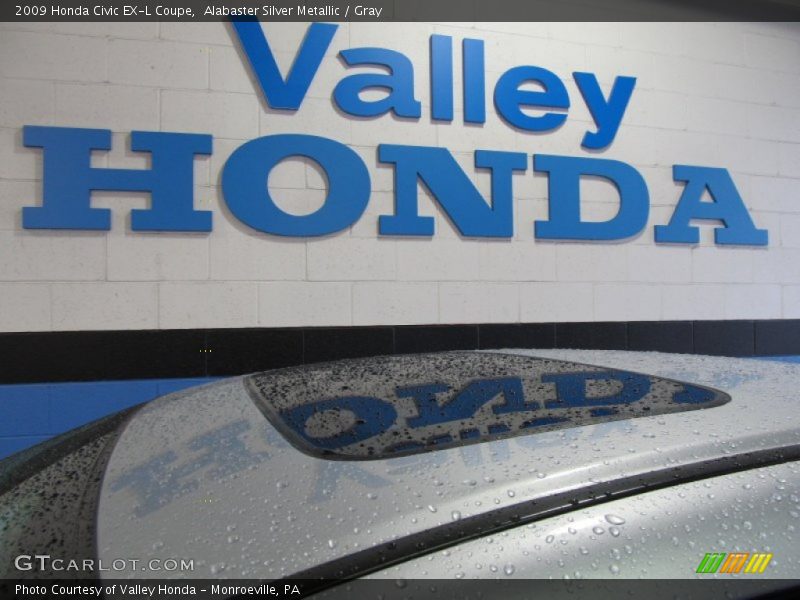 Alabaster Silver Metallic / Gray 2009 Honda Civic EX-L Coupe