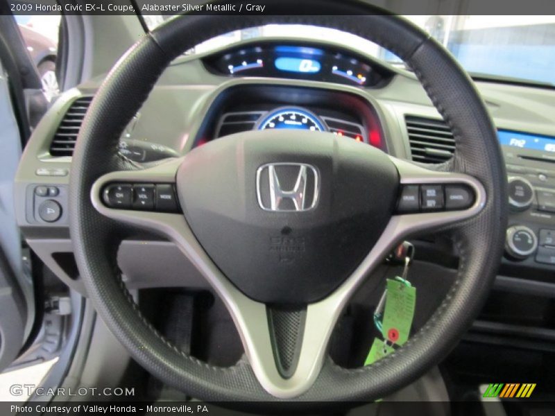 Alabaster Silver Metallic / Gray 2009 Honda Civic EX-L Coupe