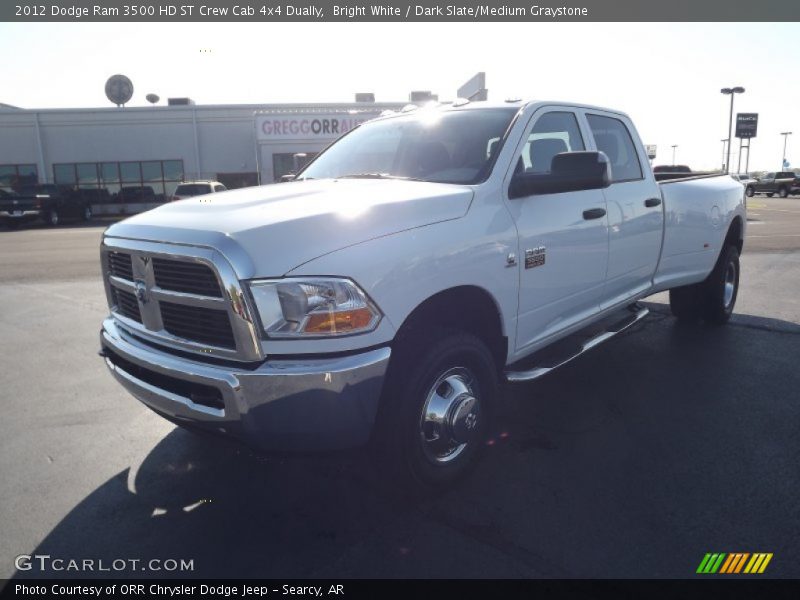 Bright White / Dark Slate/Medium Graystone 2012 Dodge Ram 3500 HD ST Crew Cab 4x4 Dually