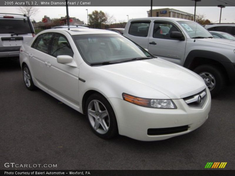 White Diamond Pearl / Camel 2005 Acura TL 3.2