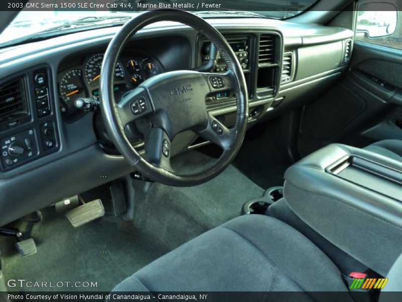 Pewter Interior - 2003 Sierra 1500 SLE Crew Cab 4x4 