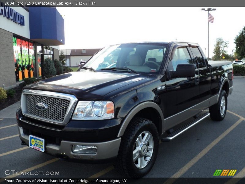 Black / Tan 2004 Ford F150 Lariat SuperCab 4x4