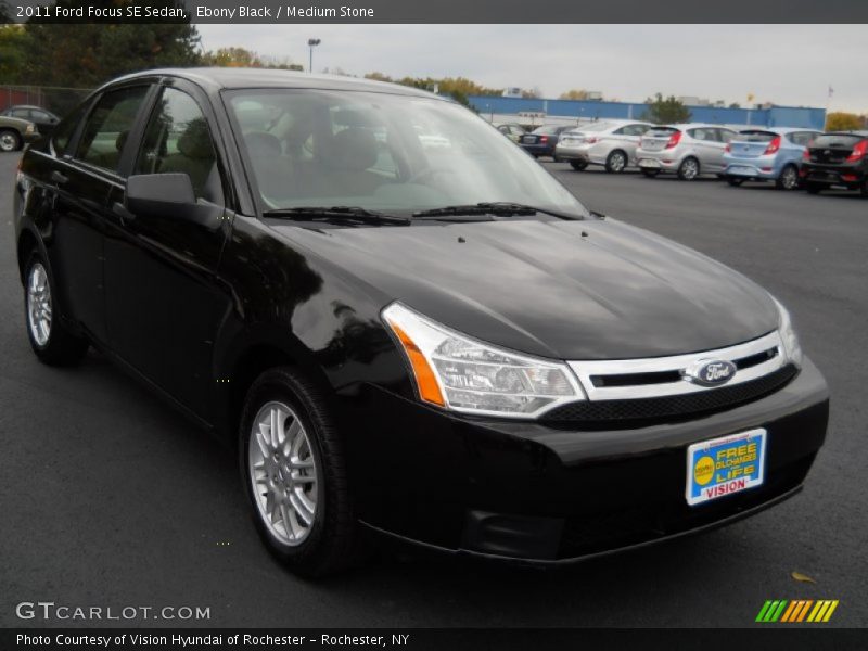 Ebony Black / Medium Stone 2011 Ford Focus SE Sedan