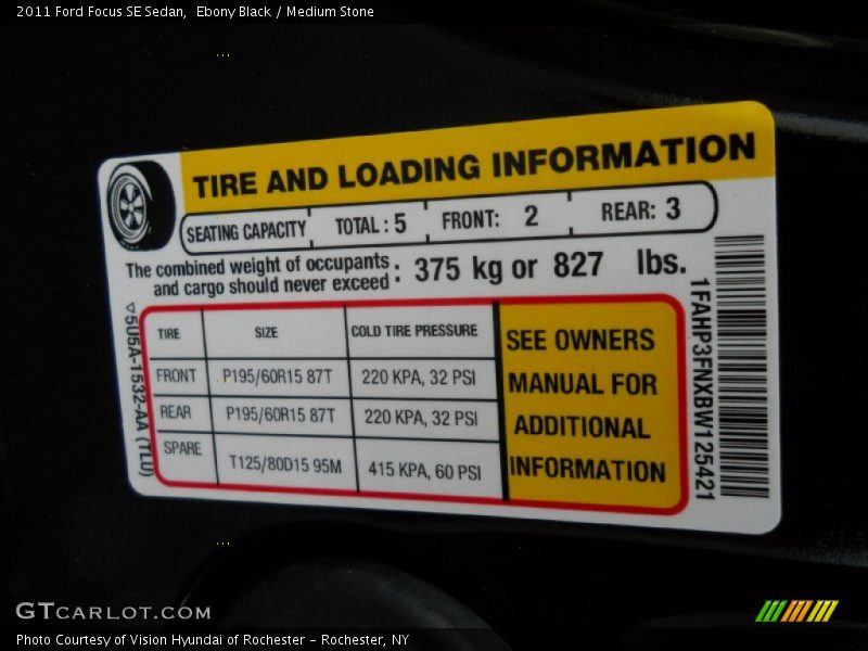 Ebony Black / Medium Stone 2011 Ford Focus SE Sedan