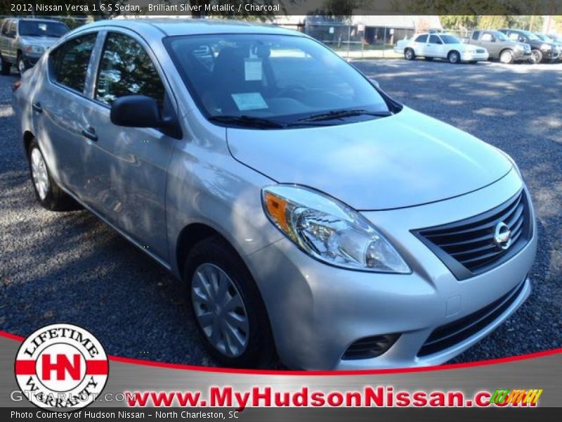 Brilliant Silver Metallic / Charcoal 2012 Nissan Versa 1.6 S Sedan