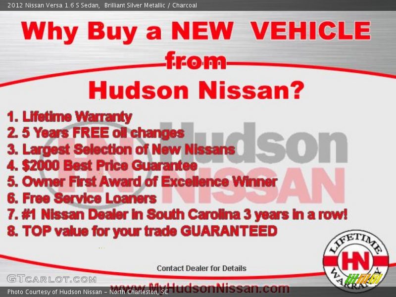 Brilliant Silver Metallic / Charcoal 2012 Nissan Versa 1.6 S Sedan
