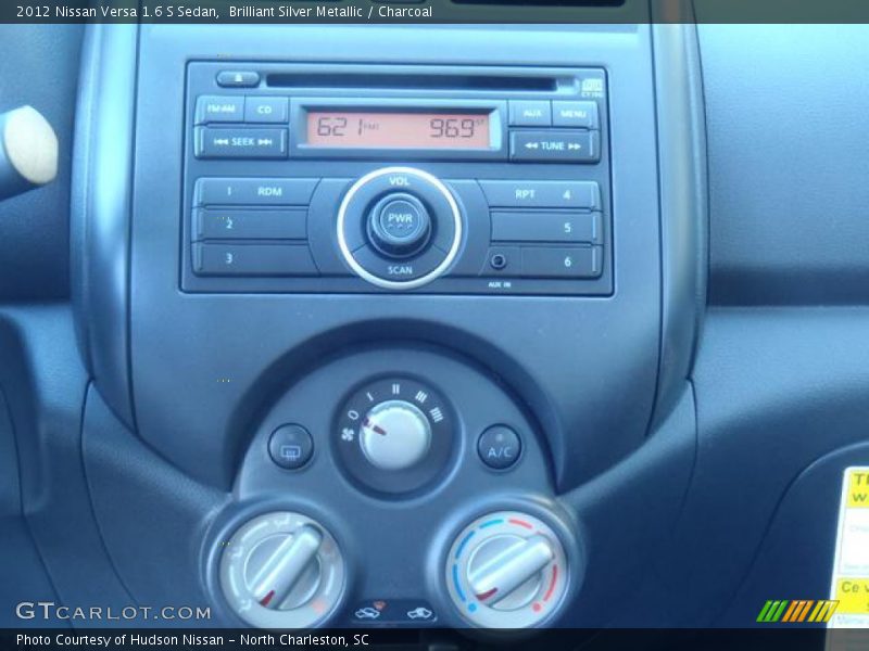 Brilliant Silver Metallic / Charcoal 2012 Nissan Versa 1.6 S Sedan