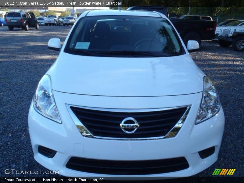 Fresh Powder White / Charcoal 2012 Nissan Versa 1.6 SV Sedan