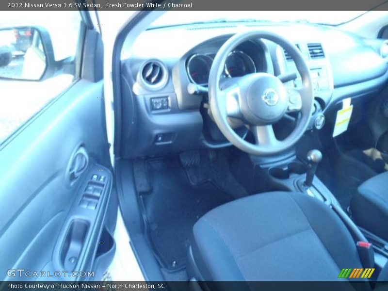 Fresh Powder White / Charcoal 2012 Nissan Versa 1.6 SV Sedan