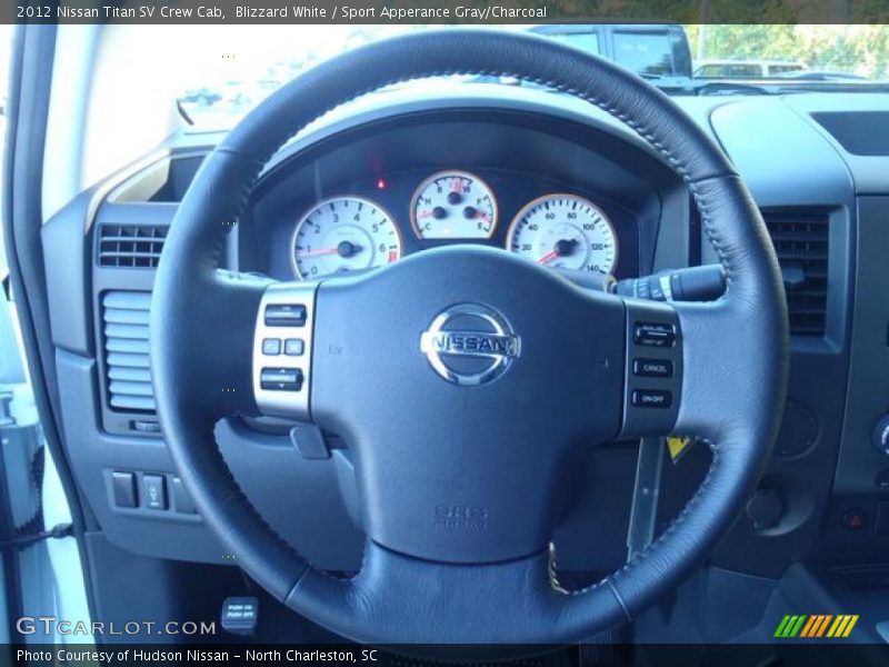 Blizzard White / Sport Apperance Gray/Charcoal 2012 Nissan Titan SV Crew Cab