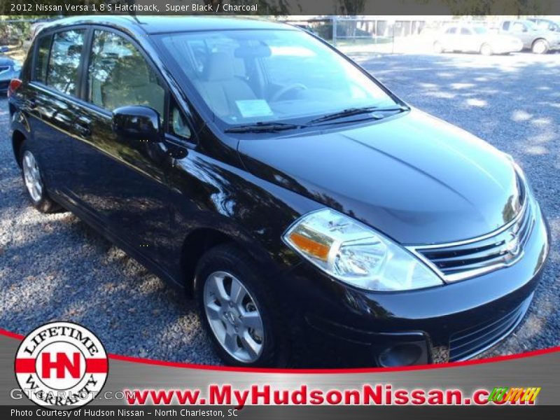 Super Black / Charcoal 2012 Nissan Versa 1.8 S Hatchback