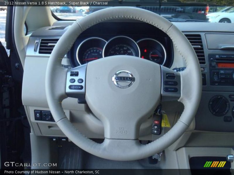 Super Black / Charcoal 2012 Nissan Versa 1.8 S Hatchback