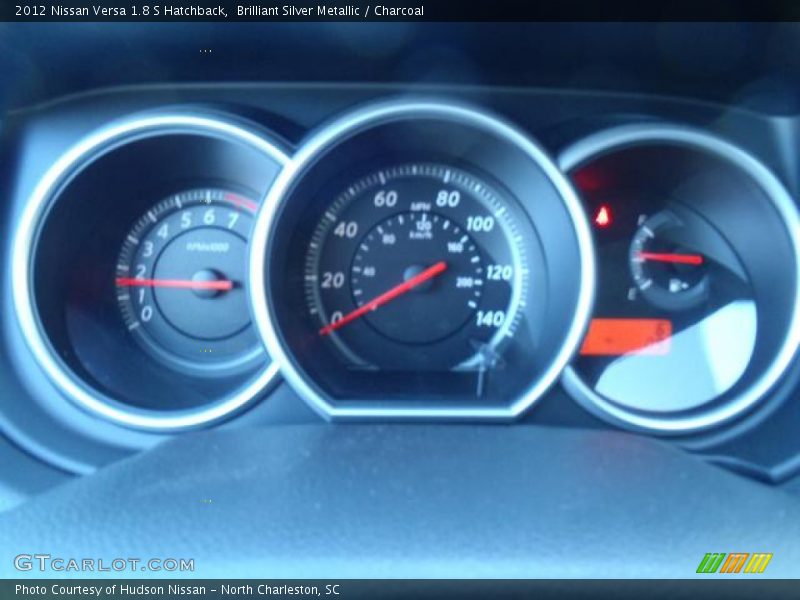 Brilliant Silver Metallic / Charcoal 2012 Nissan Versa 1.8 S Hatchback