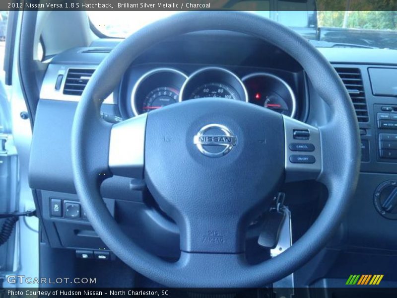 Brilliant Silver Metallic / Charcoal 2012 Nissan Versa 1.8 S Hatchback