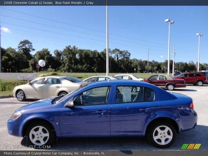 Blue Flash Metallic / Gray 2008 Chevrolet Cobalt LS Sedan