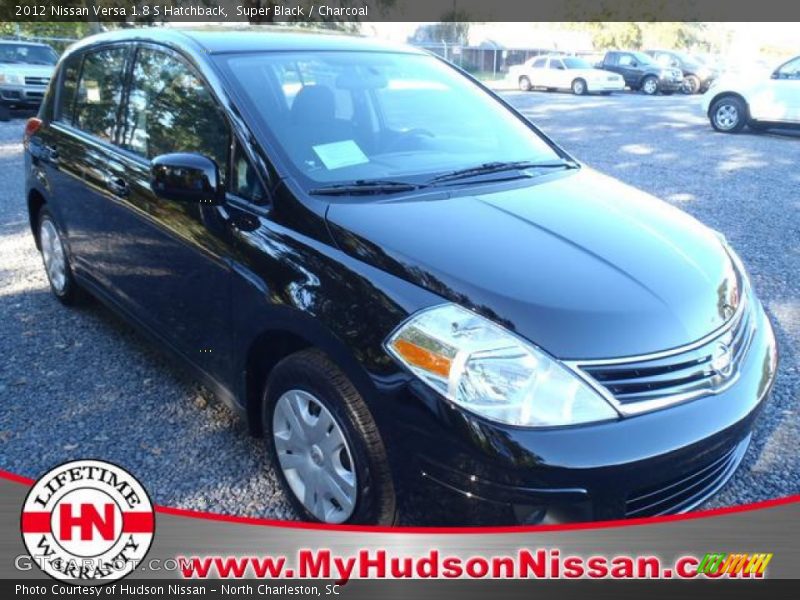 Super Black / Charcoal 2012 Nissan Versa 1.8 S Hatchback