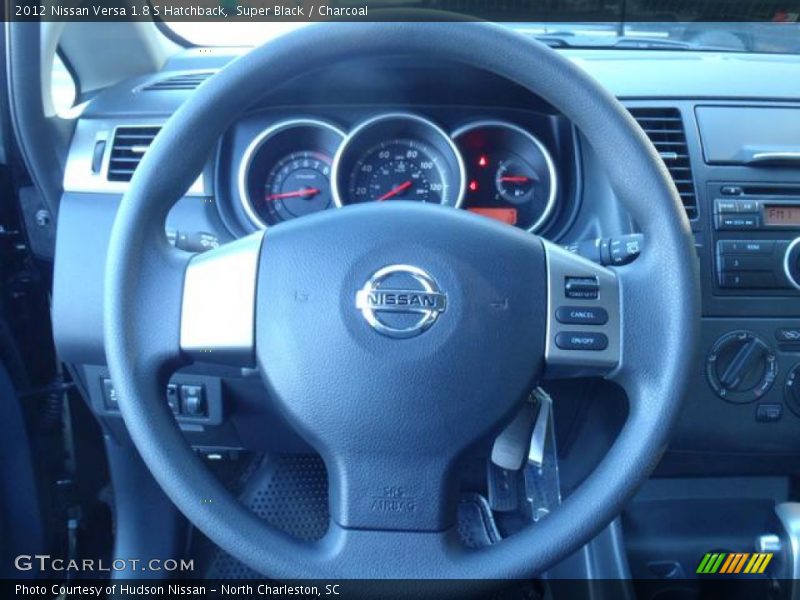 Super Black / Charcoal 2012 Nissan Versa 1.8 S Hatchback