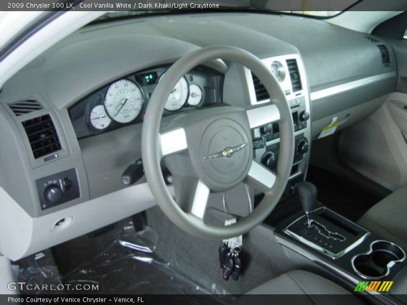 Cool Vanilla White / Dark Khaki/Light Graystone 2009 Chrysler 300 LX