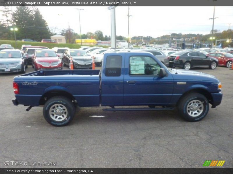 Vista Blue Metallic / Medium Dark Flint 2011 Ford Ranger XLT SuperCab 4x4