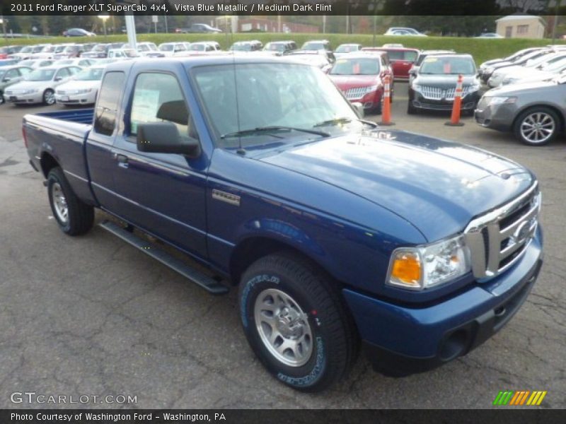 Vista Blue Metallic / Medium Dark Flint 2011 Ford Ranger XLT SuperCab 4x4