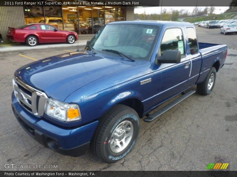Vista Blue Metallic / Medium Dark Flint 2011 Ford Ranger XLT SuperCab 4x4