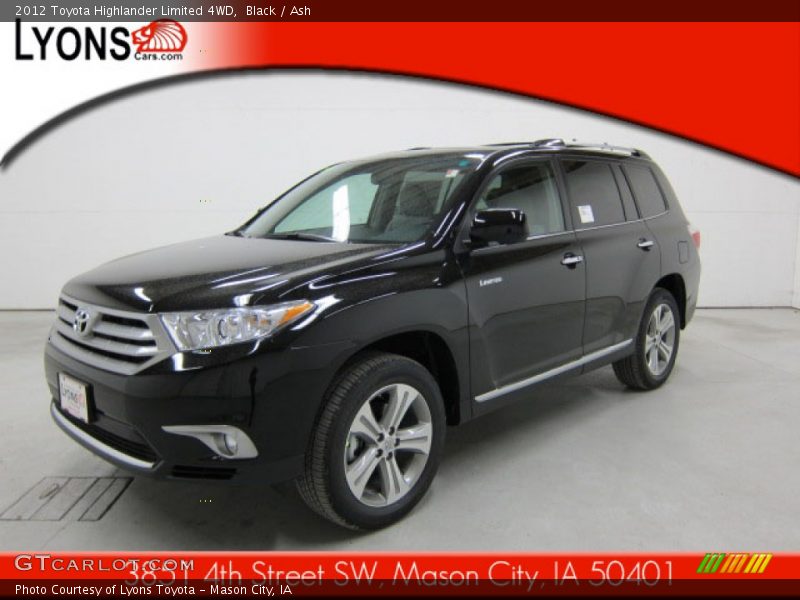 Black / Ash 2012 Toyota Highlander Limited 4WD