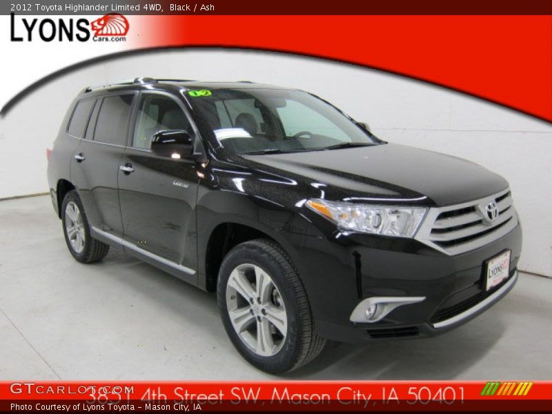 Black / Ash 2012 Toyota Highlander Limited 4WD