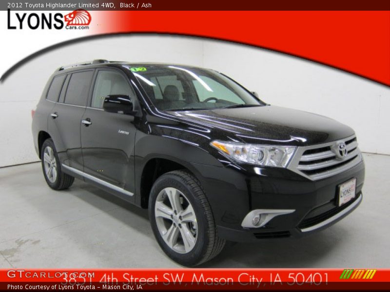 Black / Ash 2012 Toyota Highlander Limited 4WD