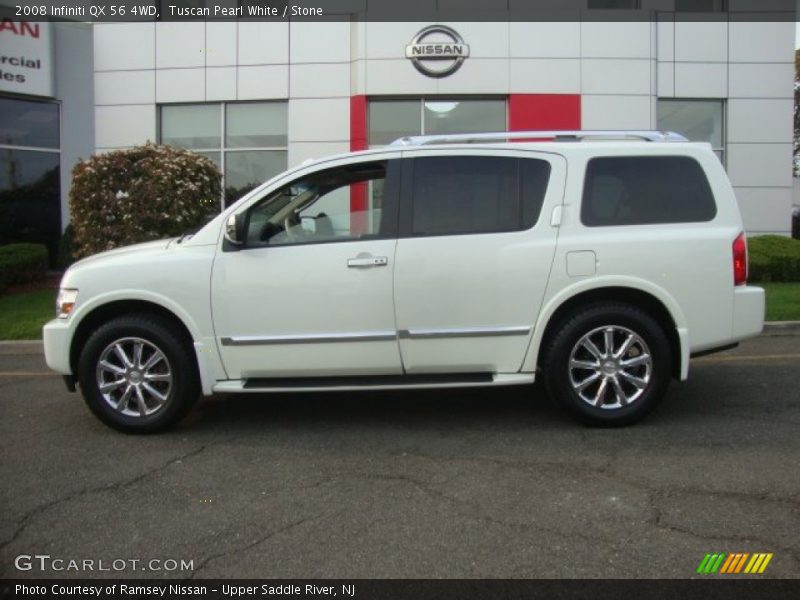 Tuscan Pearl White / Stone 2008 Infiniti QX 56 4WD