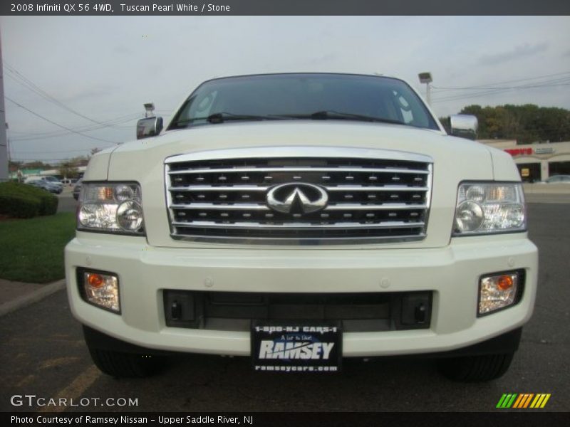 Tuscan Pearl White / Stone 2008 Infiniti QX 56 4WD