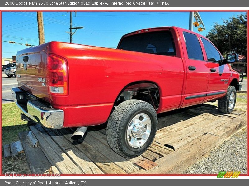 Inferno Red Crystal Pearl / Khaki 2006 Dodge Ram 2500 Lone Star Edition Quad Cab 4x4