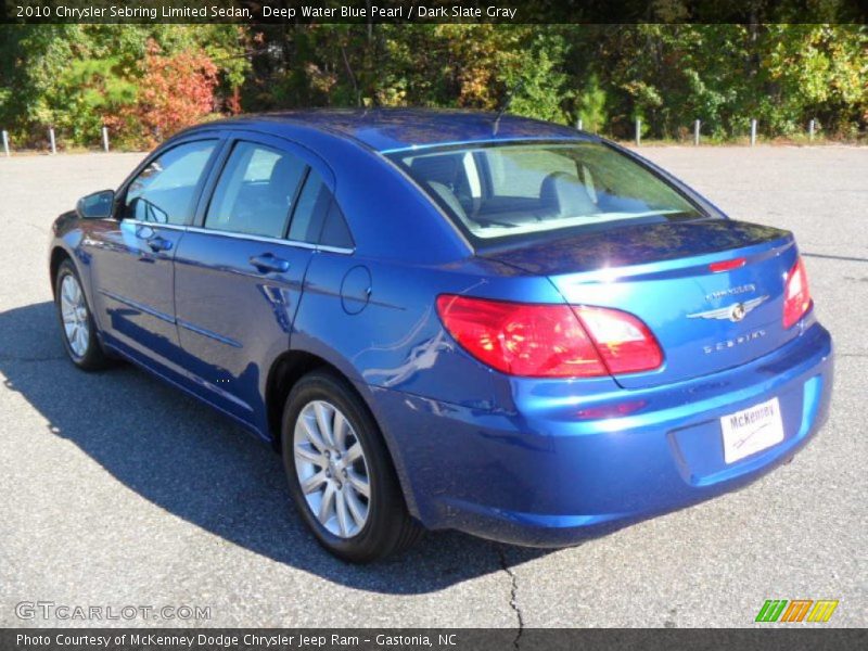 Deep Water Blue Pearl / Dark Slate Gray 2010 Chrysler Sebring Limited Sedan