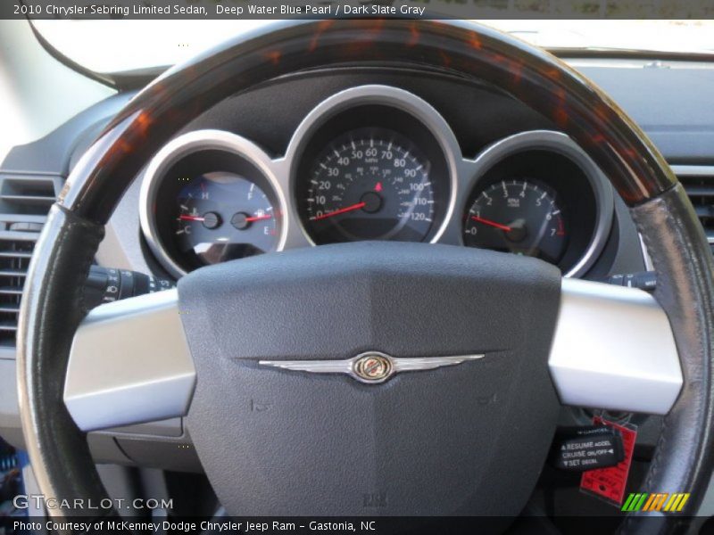 Deep Water Blue Pearl / Dark Slate Gray 2010 Chrysler Sebring Limited Sedan
