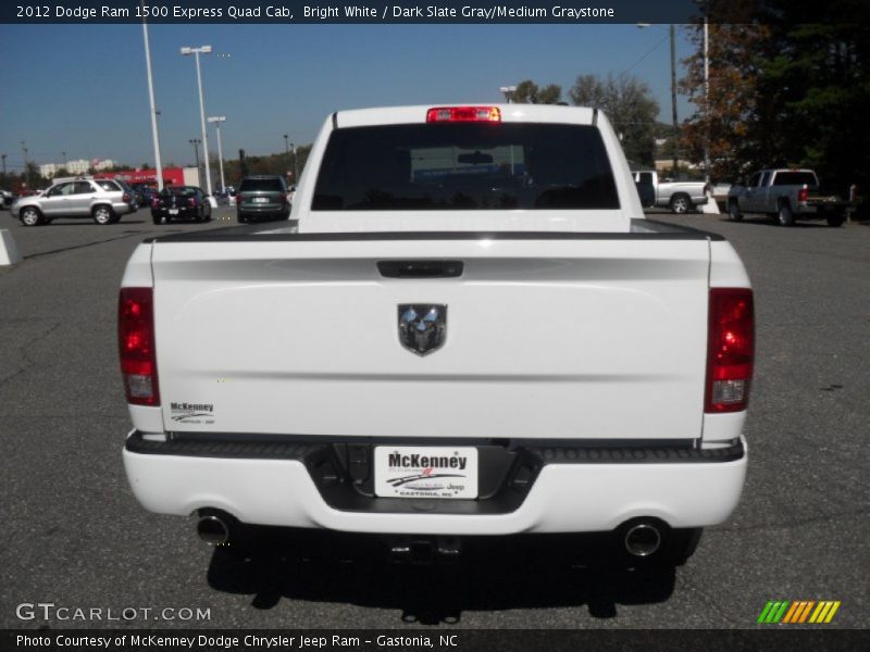 Bright White / Dark Slate Gray/Medium Graystone 2012 Dodge Ram 1500 Express Quad Cab