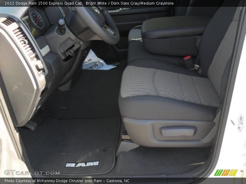 Bright White / Dark Slate Gray/Medium Graystone 2012 Dodge Ram 1500 Express Quad Cab