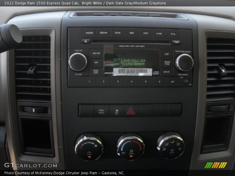 Bright White / Dark Slate Gray/Medium Graystone 2012 Dodge Ram 1500 Express Quad Cab