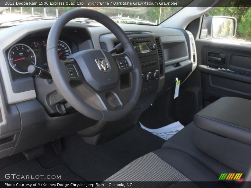 Bright White / Dark Slate Gray/Medium Graystone 2012 Dodge Ram 1500 Express Quad Cab