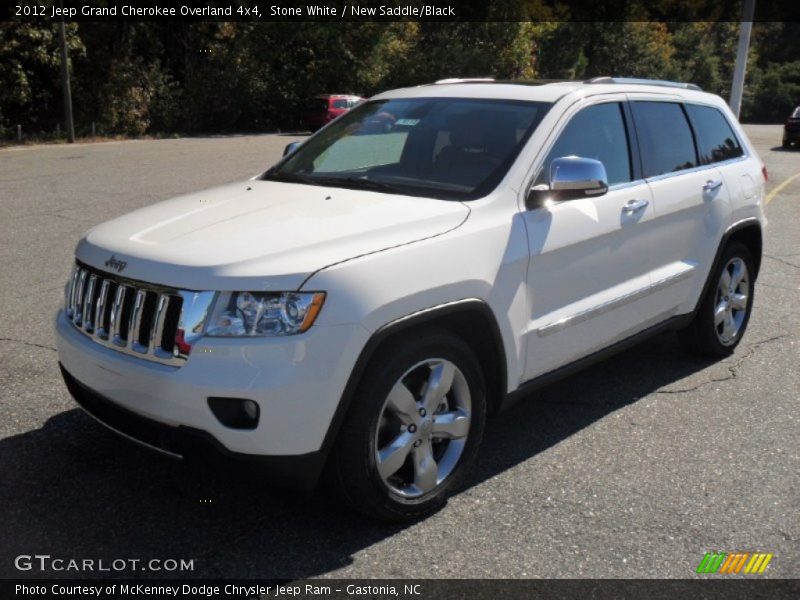 Stone White / New Saddle/Black 2012 Jeep Grand Cherokee Overland 4x4